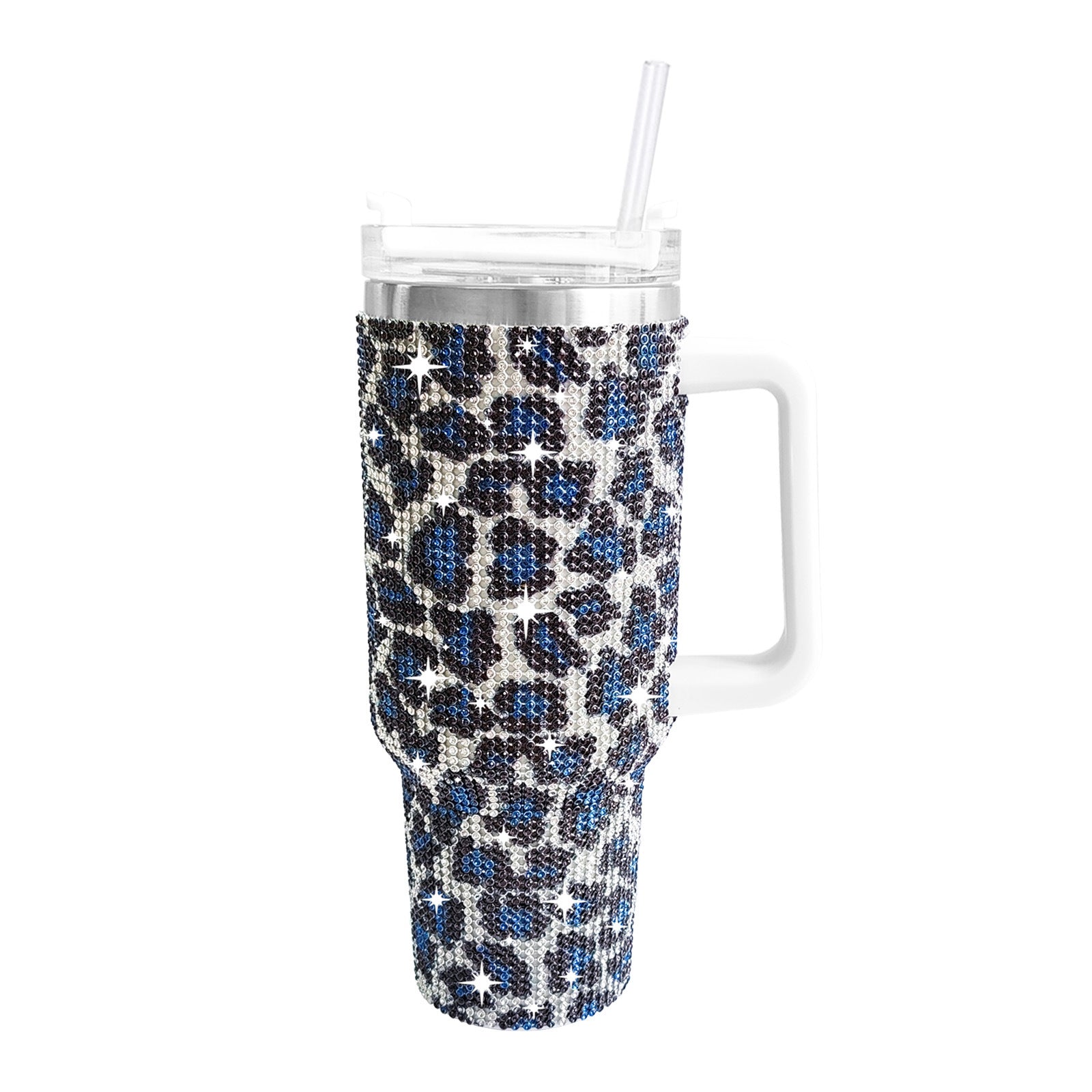 Wholesale Tumbler Ice Bullies Cup  Diamond Cow Print Leopard Print 40oz Stainless Steel Ice Bullies Cup